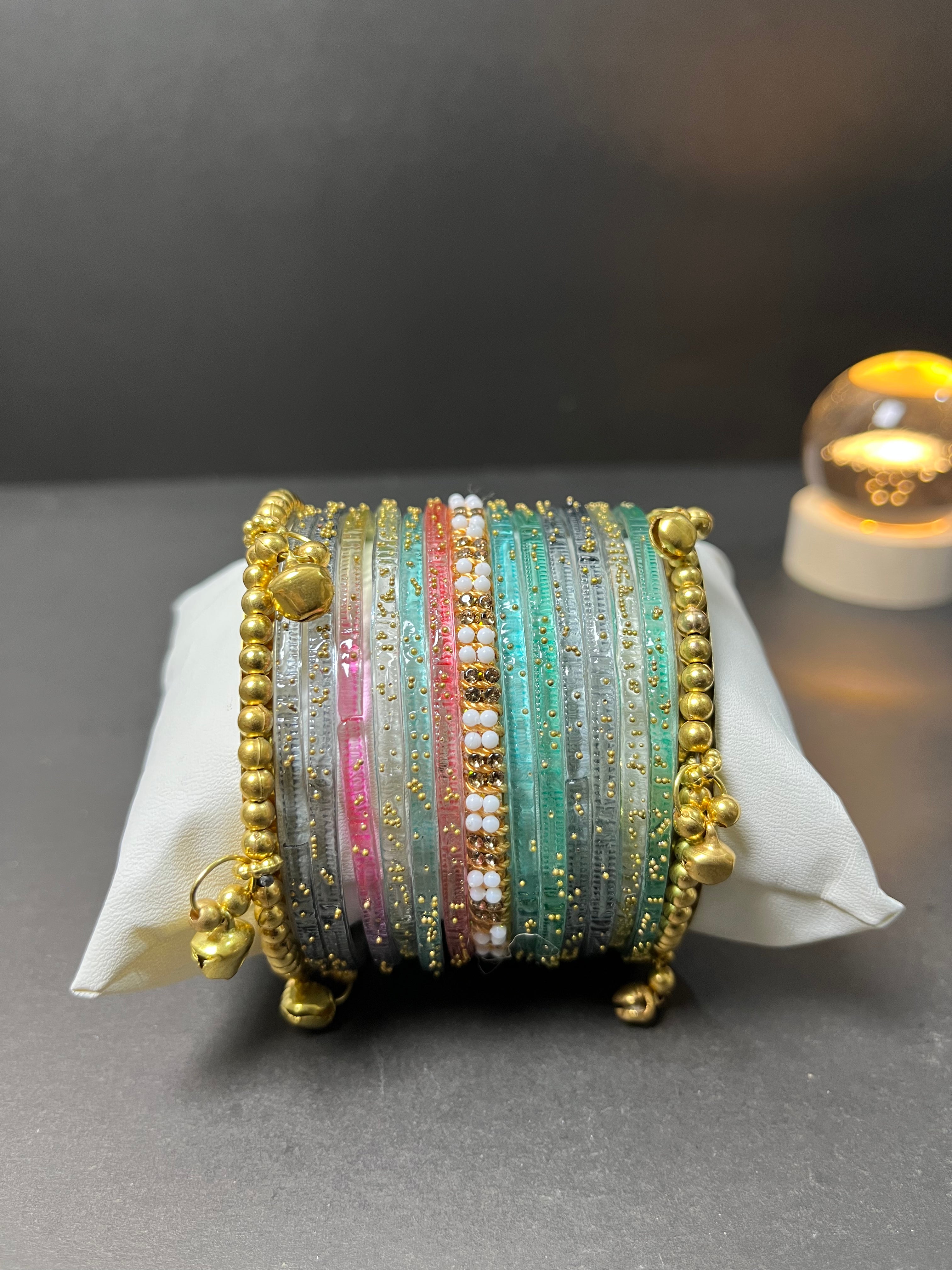 Kashmiri Bangle Set with Ghungroo Charms