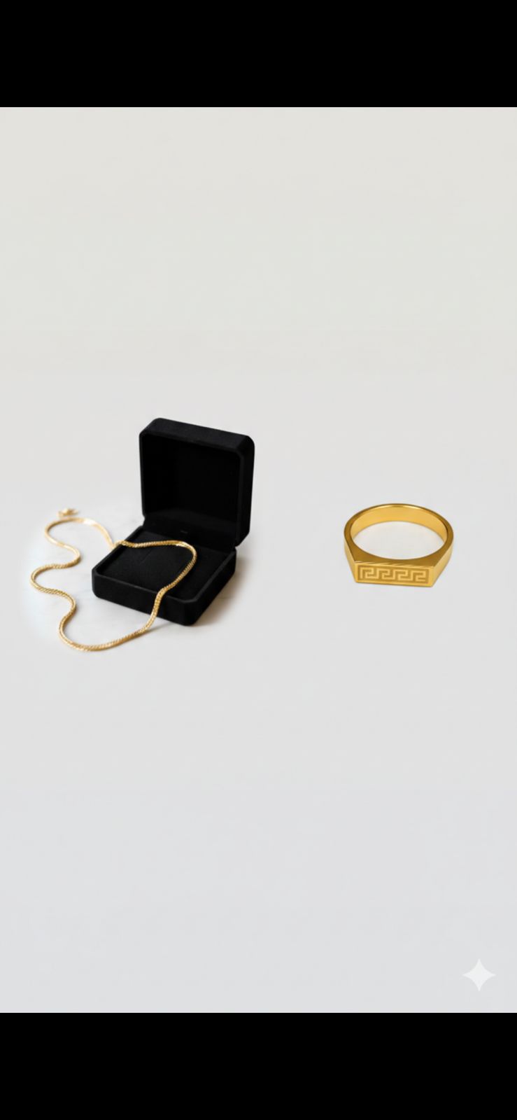 18K GOLDEN NECK CHAIN + RING